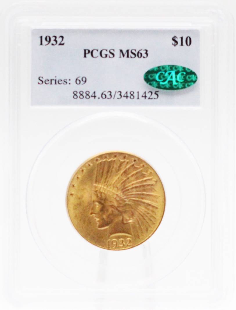 1932 PCGS MS63 1932 $10 Gold Indian CAC